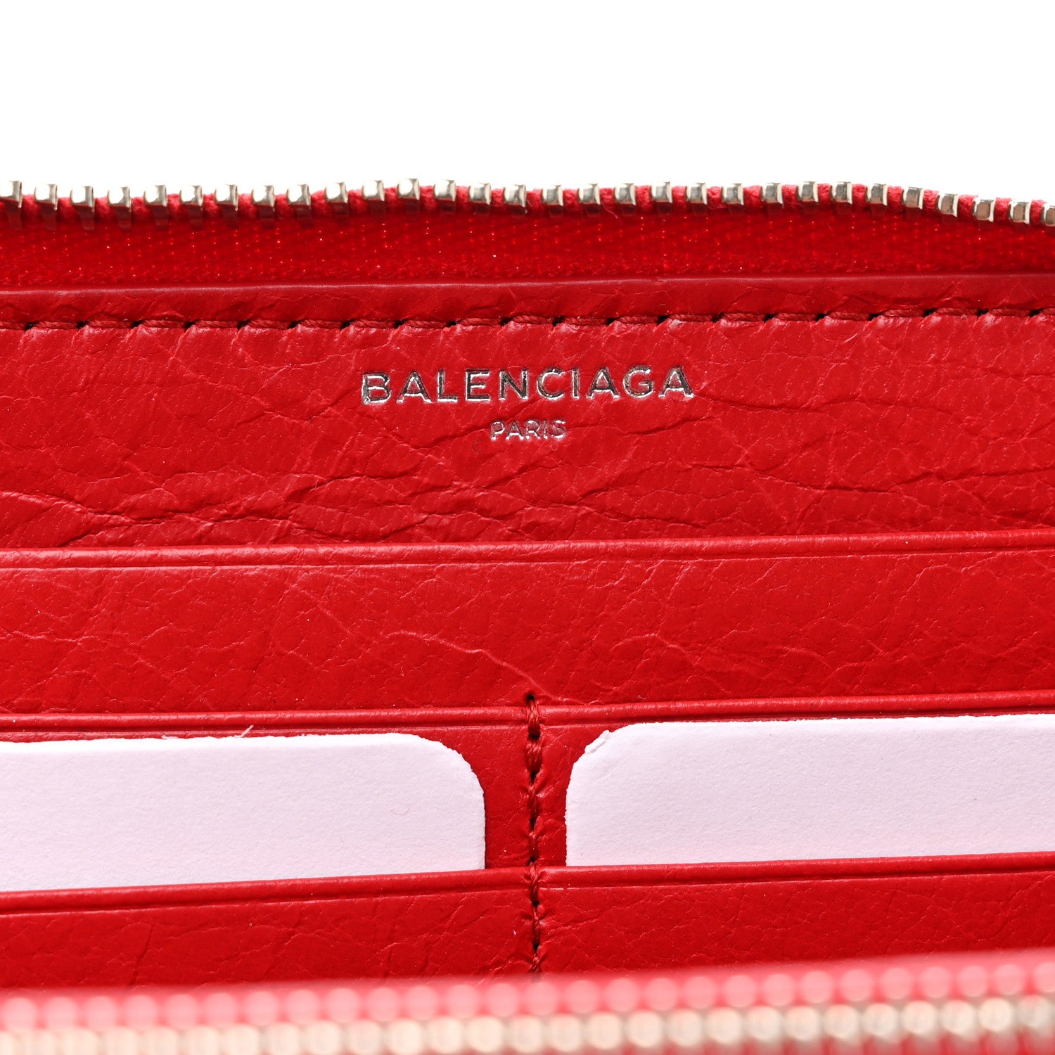 Balenciaga Agneau Continental Zip Around Wallet Cardinal 6 of 9