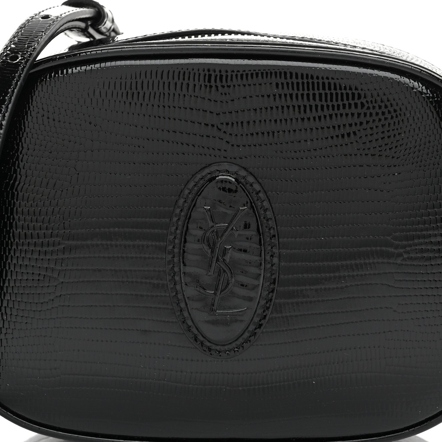 Saint Laurent Calfskin Lizard Embossed Le 61 Camera Bag Black 8 of 10