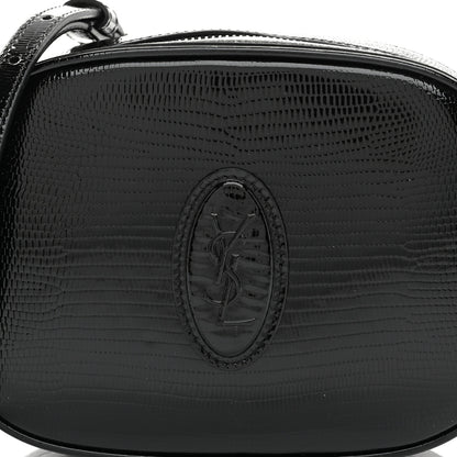Saint Laurent Calfskin Lizard Embossed Le 61 Camera Bag Black 8 of 10