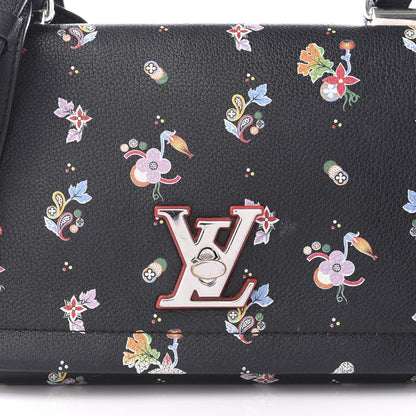 Louis Vuitton Soft Calfskin Lockme II Floral Chain Bag BB Black 11 of 11