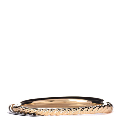 David Yurman 18K Yellow Gold Diamond 9.5mm Pure Form Smooth Bracelet 3 of 5