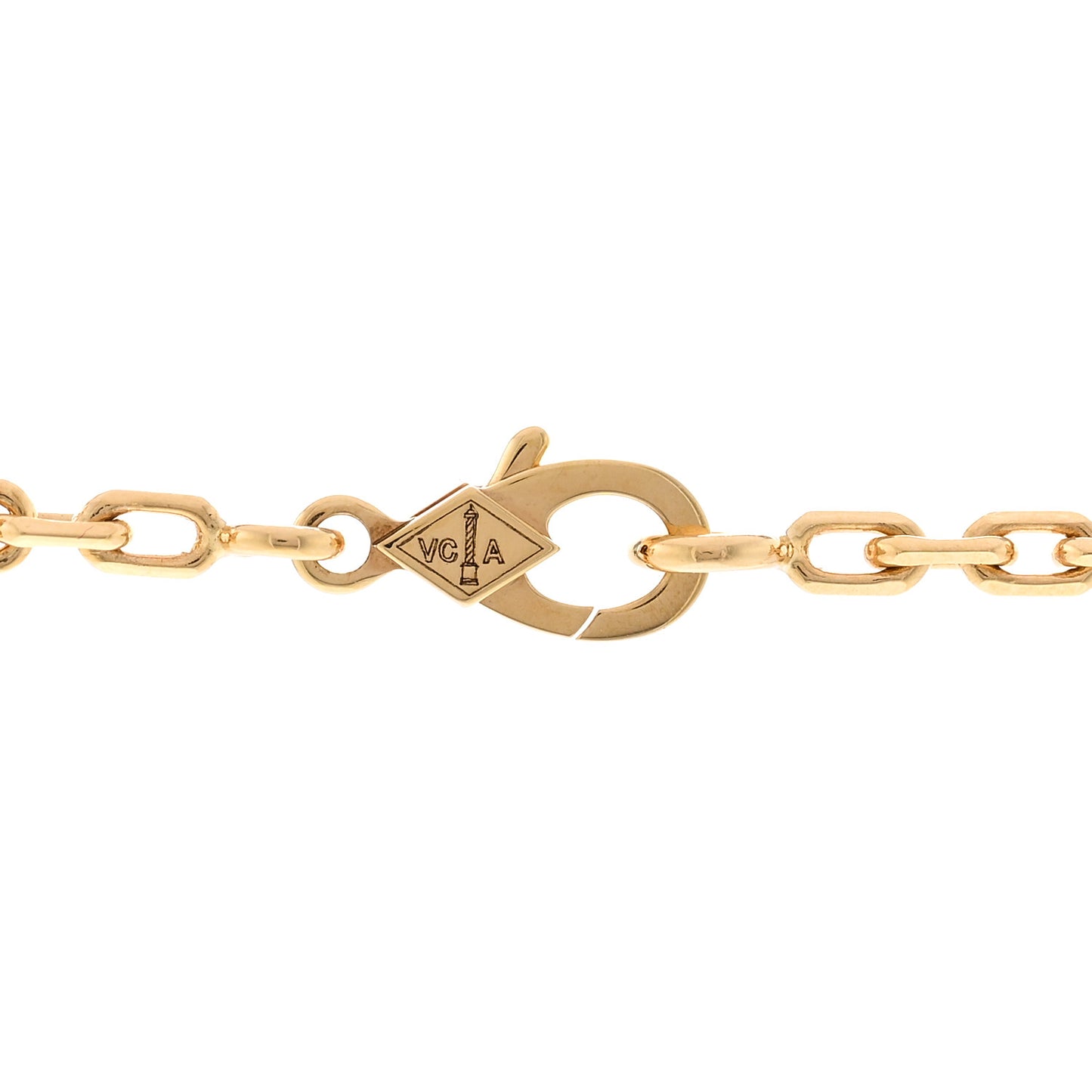 18K Yellow Gold 10 Motifs Guilloche Vintage Alhambra Necklace