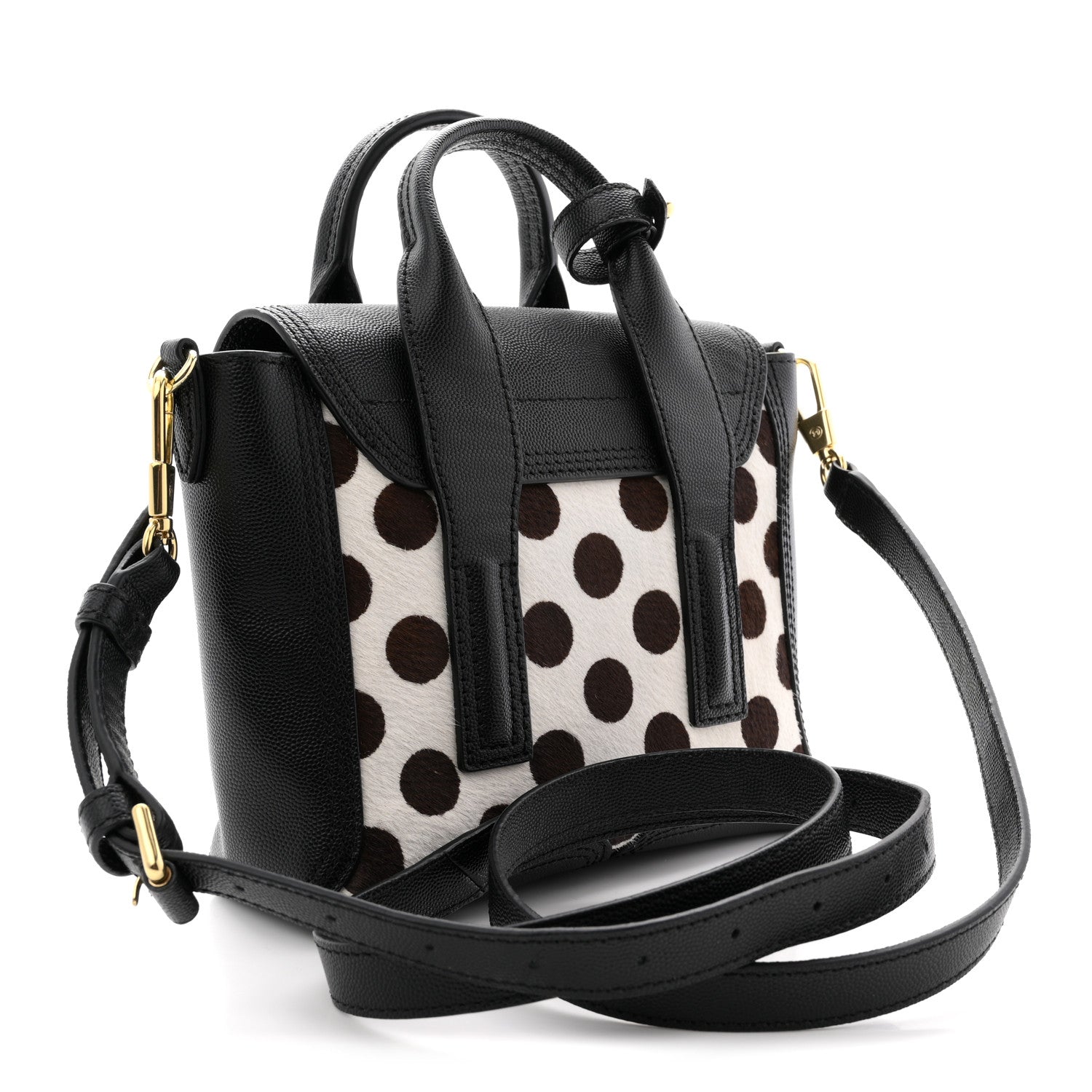 3.1 Phillip Lim Calf Hair Polka Dot Mini Pashli Satchel Black 3 of 10