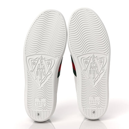 Gucci X DISNEY Calfskin Miro Soft Web Donald Duck Womens Ace Sneakers 35 White New Shamarock 5 of 9