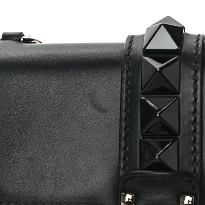 Valentino Garavani Vitello Small Glam Lock Rockstud Flap Black Light Ivory 16 of 17