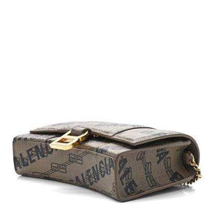 Balenciaga Coated Canvas BB Monogram Allover Logo Hourglass Chain Bag Beige Brown Black 8 of 10