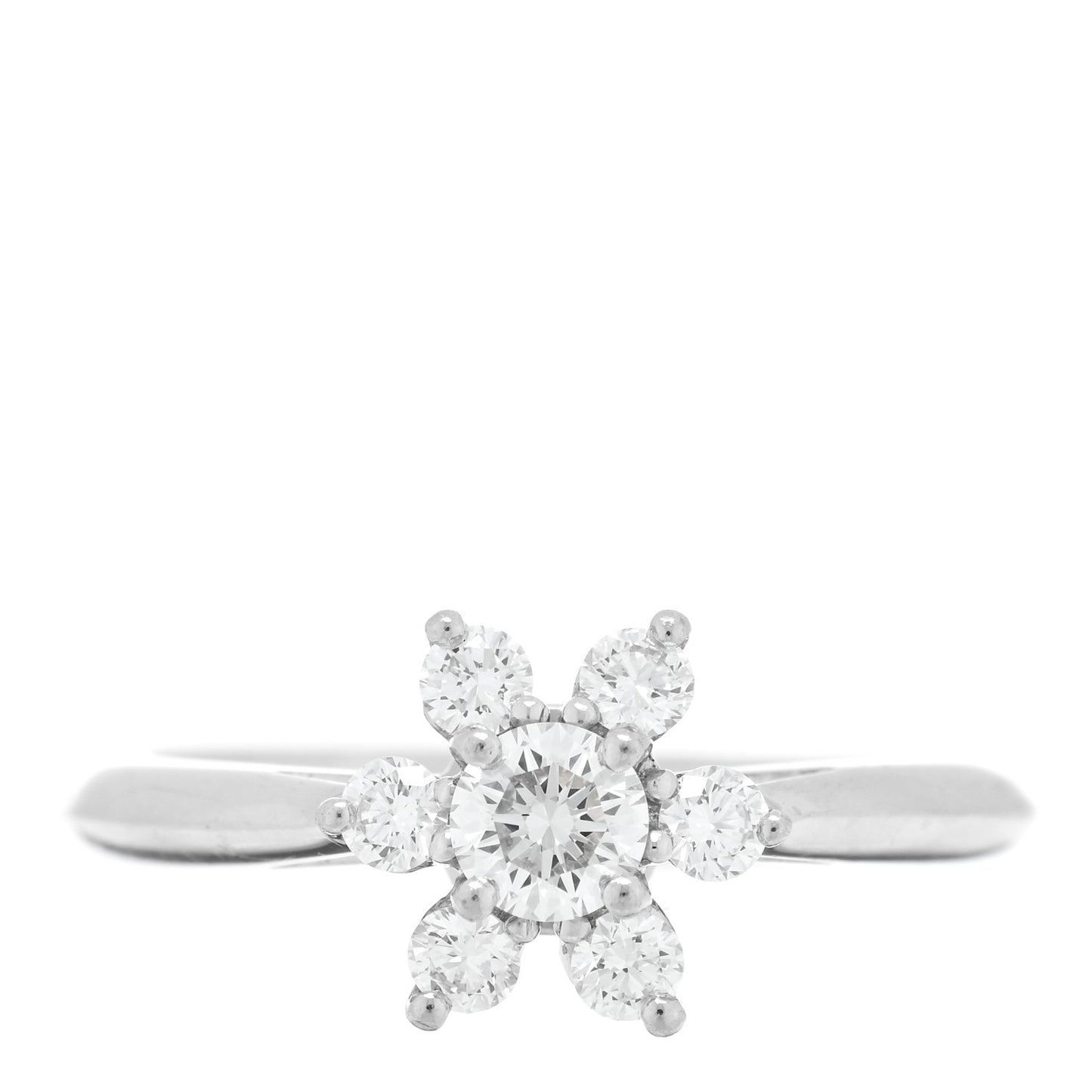 Platinum Diamond Flower Ring 50 5.25