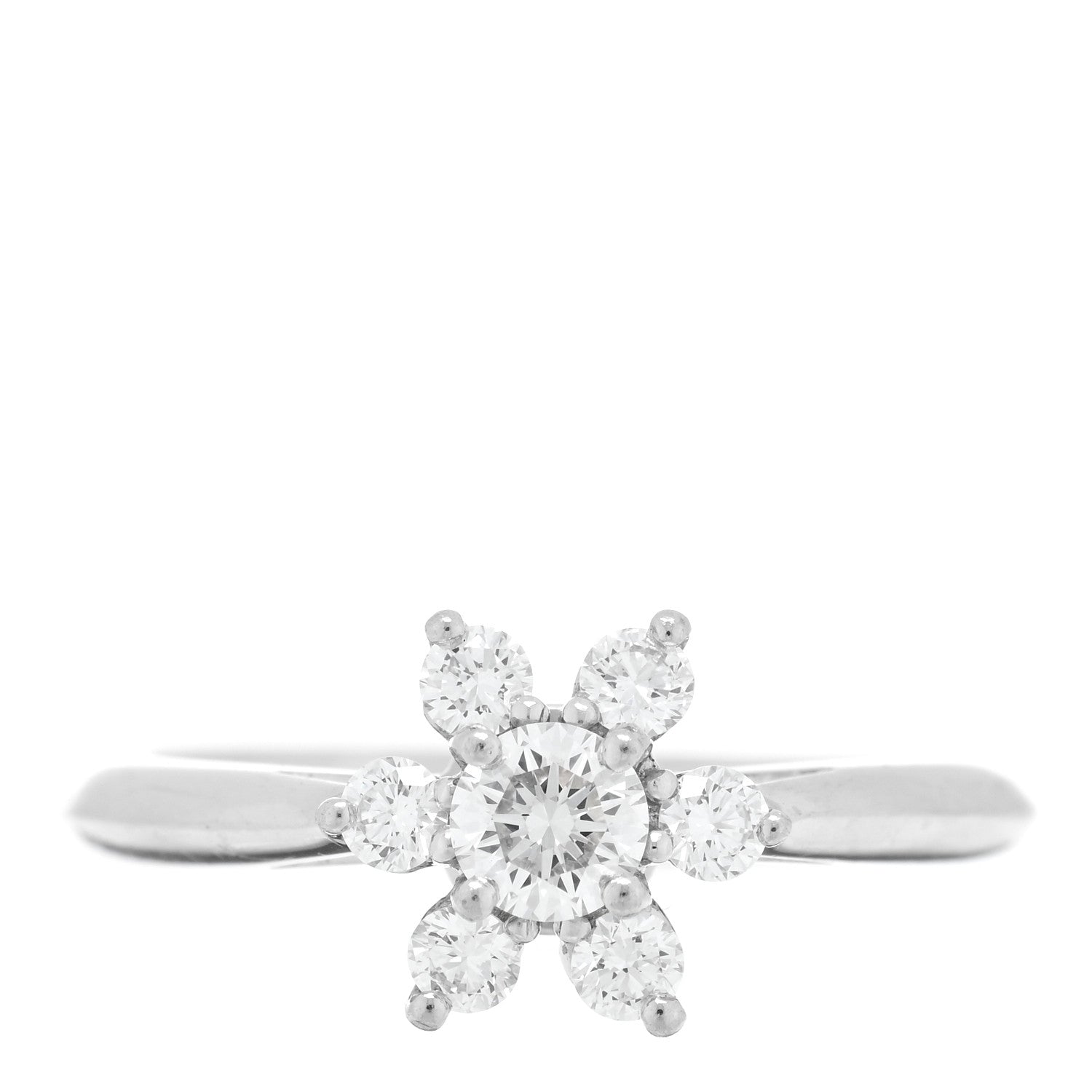 Tiffany Platinum Diamond Flower Ring 50 5.25 1 of 4