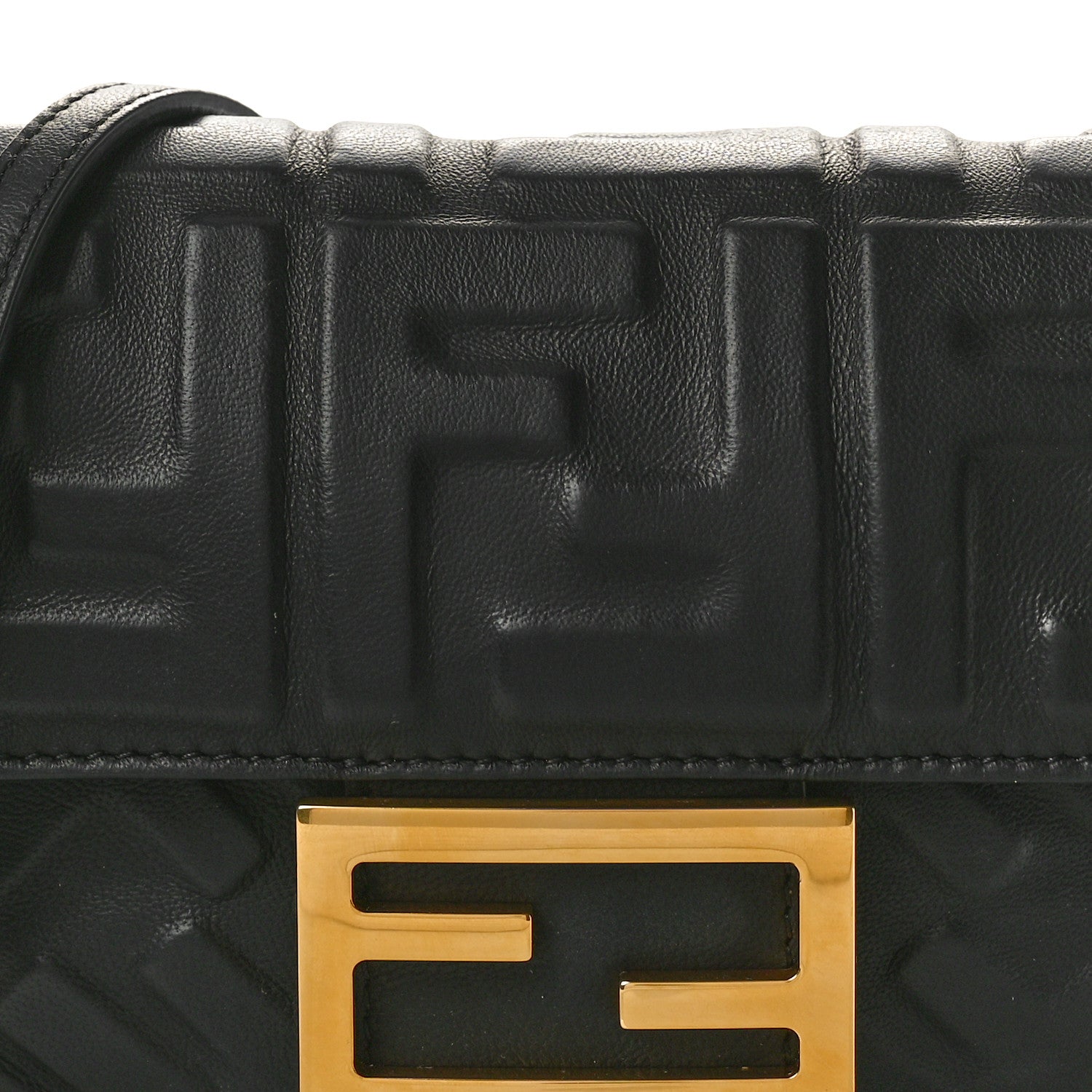 Fendi Nappa FF 1974 Embossed Mini Baguette Black 8 of 10