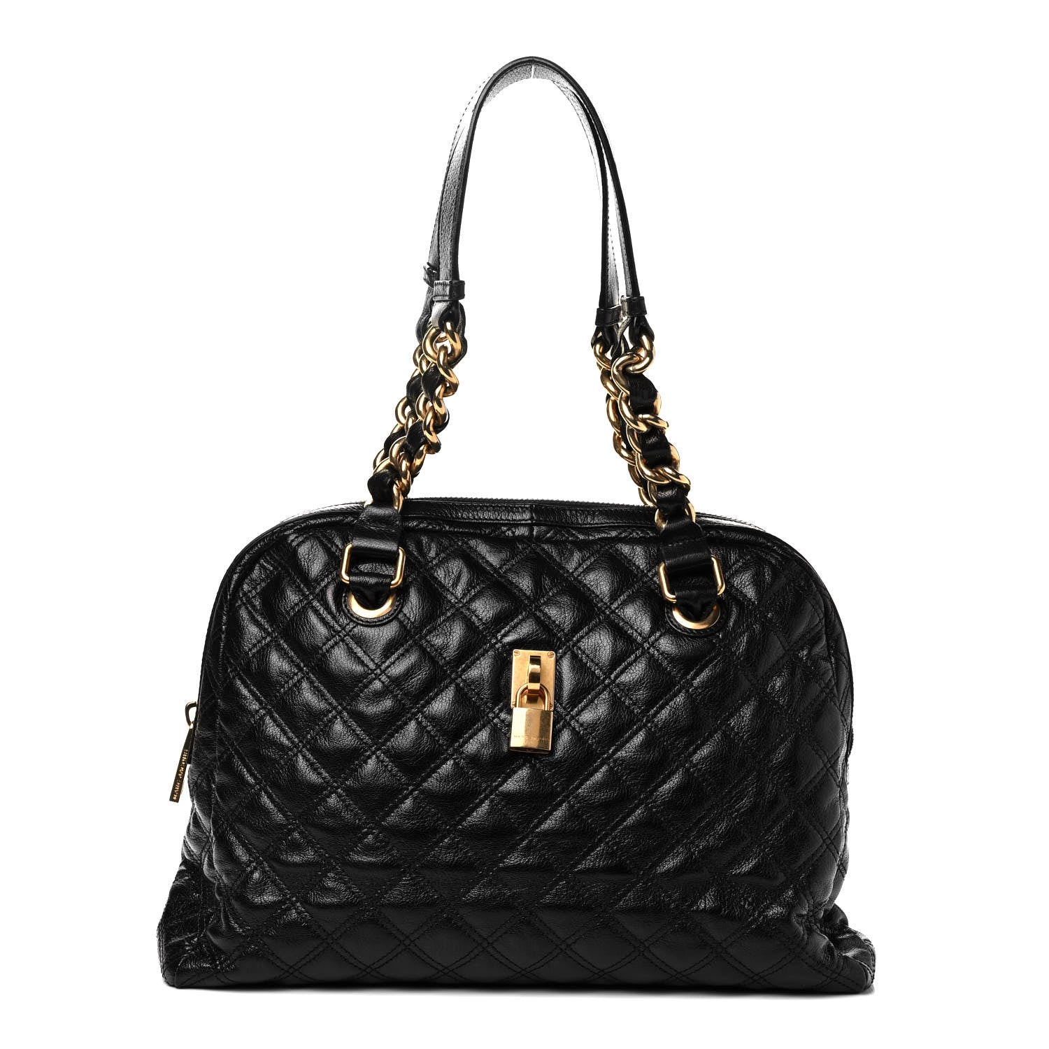 Marc Jacobs Lacquered Goatskin Quilted Karlie Satchel Black 1 of 8