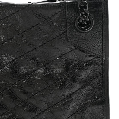 Saint Laurent Crinkled Calfskin Matelasse Monogram Large Niki Shopper Tote Black 12 of 13