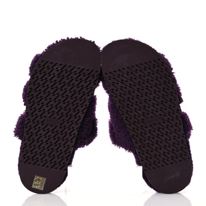 Hermes Woolskin Womens Chypre Sandals 39 Violet Fonce 6 of 8