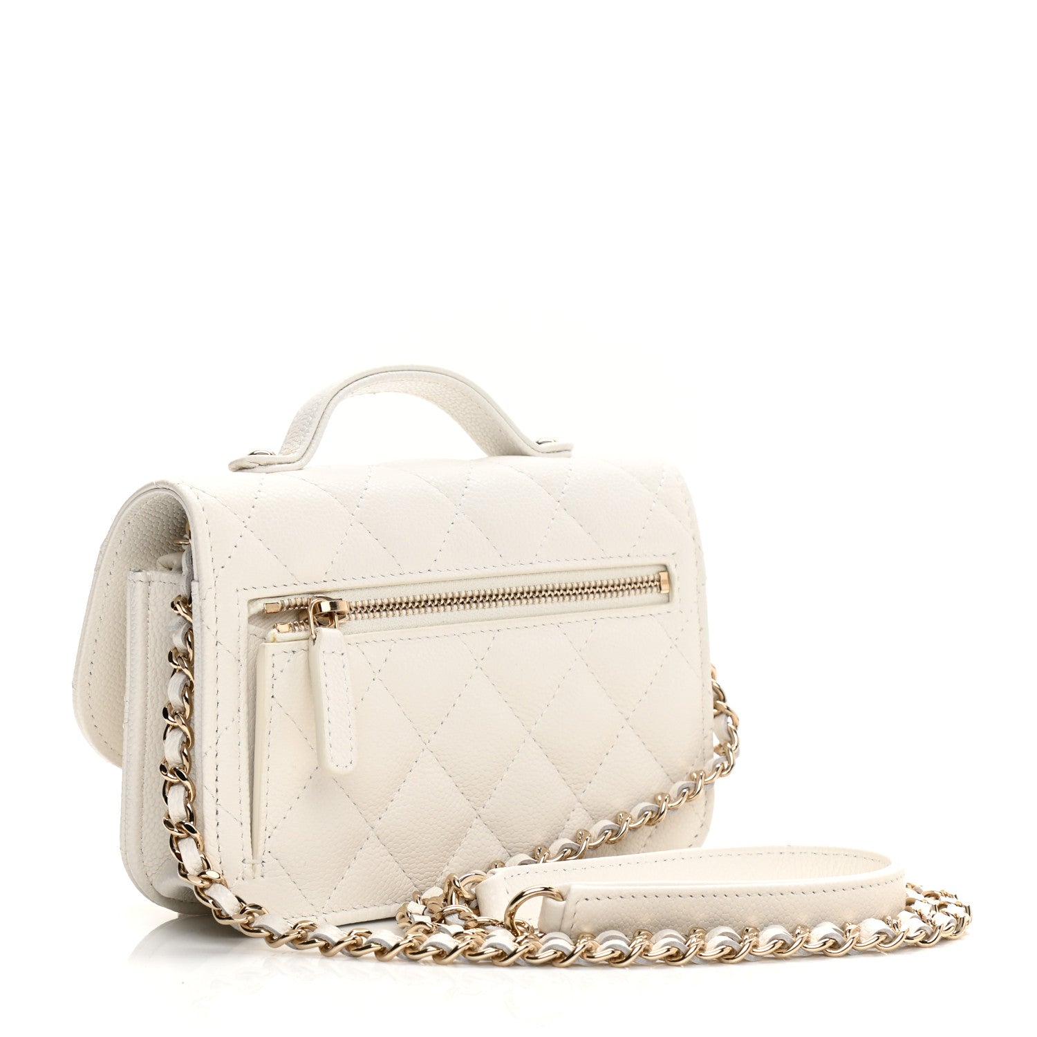 Chanel Caviar Quilted Business Affinity Clutch With Chain Flap White 3 of 9
