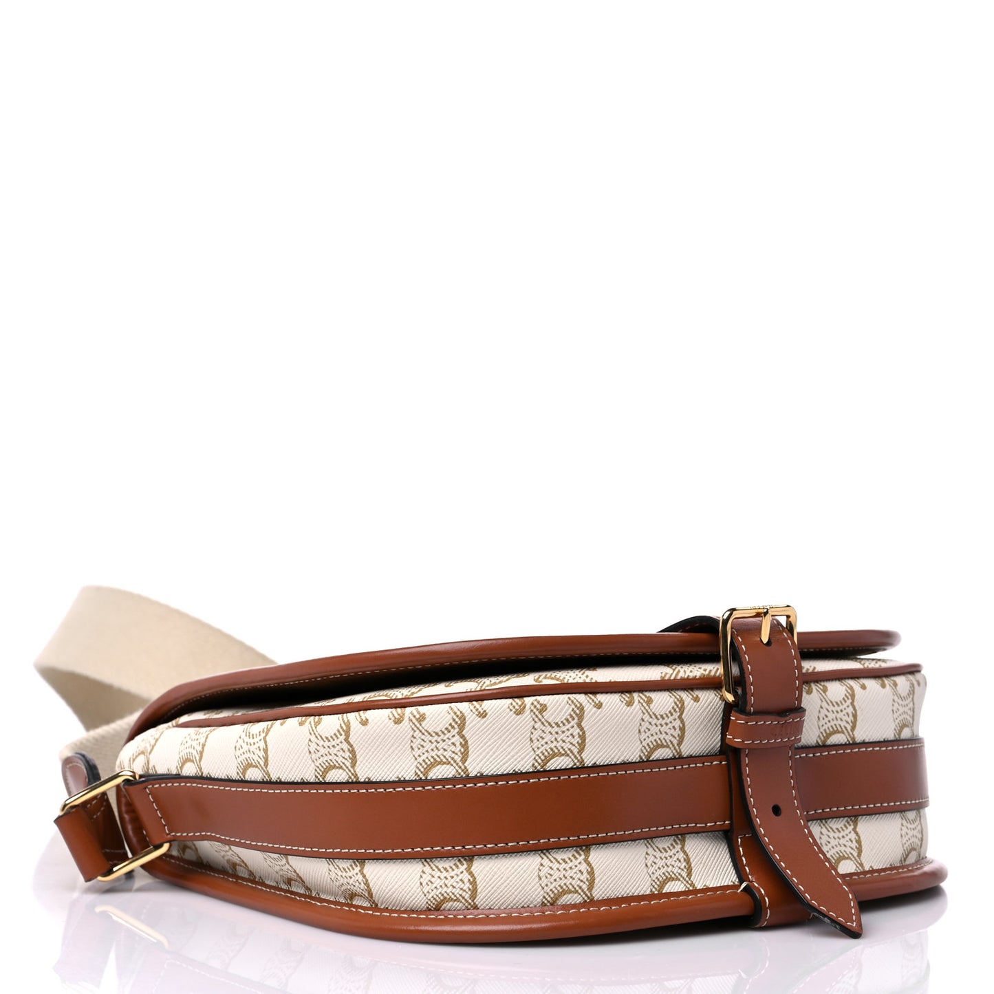 Triomphe Canvas Large Strap Folco Bag White