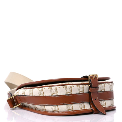 Celine Triomphe Canvas Large Strap Folco Bag White 4 of 13