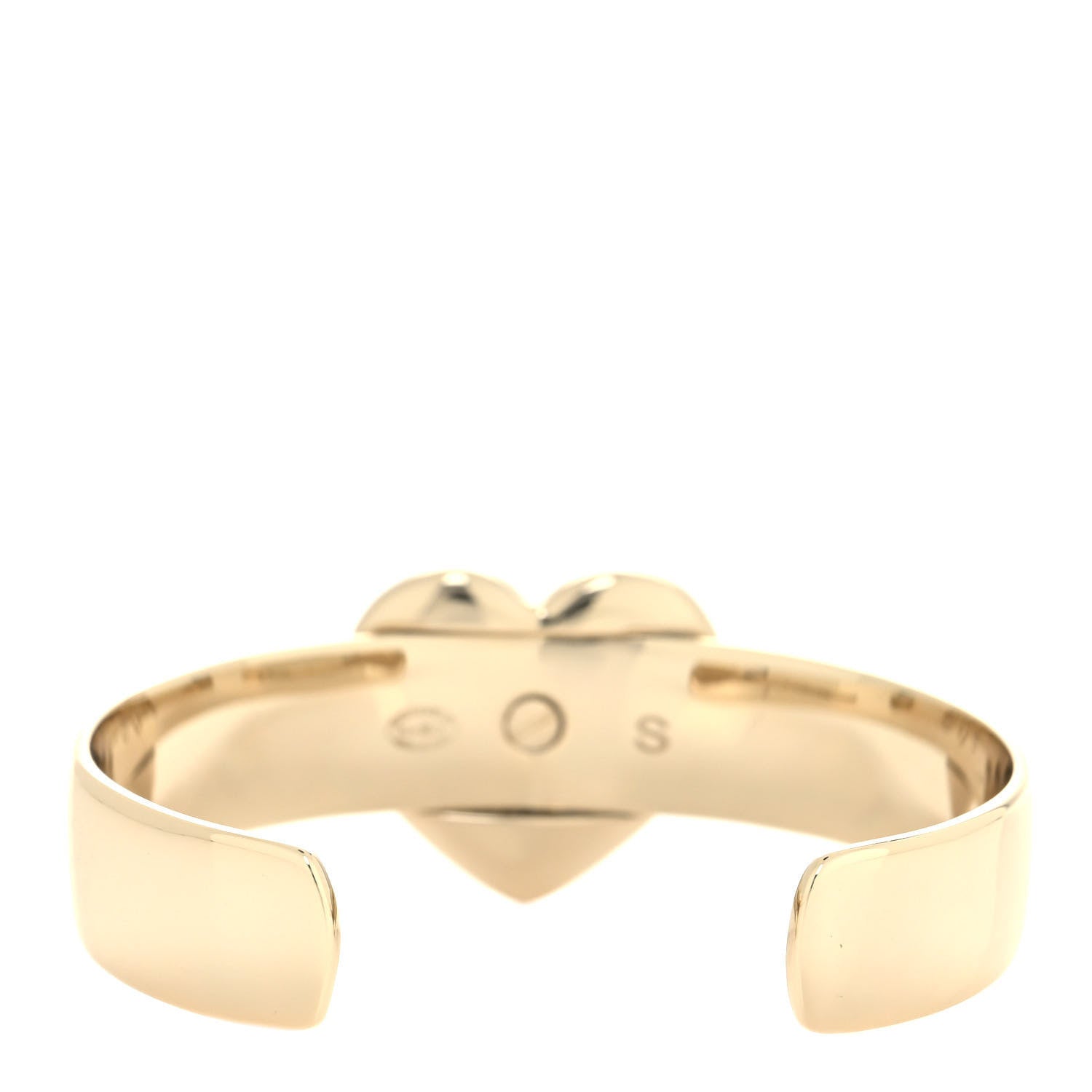 Chanel Metal Coco In Love CC Heart Cuff Bracelet S Gold 3 of 4