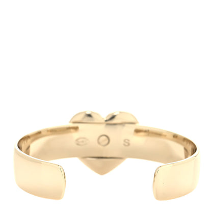 Chanel Metal Coco In Love CC Heart Cuff Bracelet S Gold 3 of 4