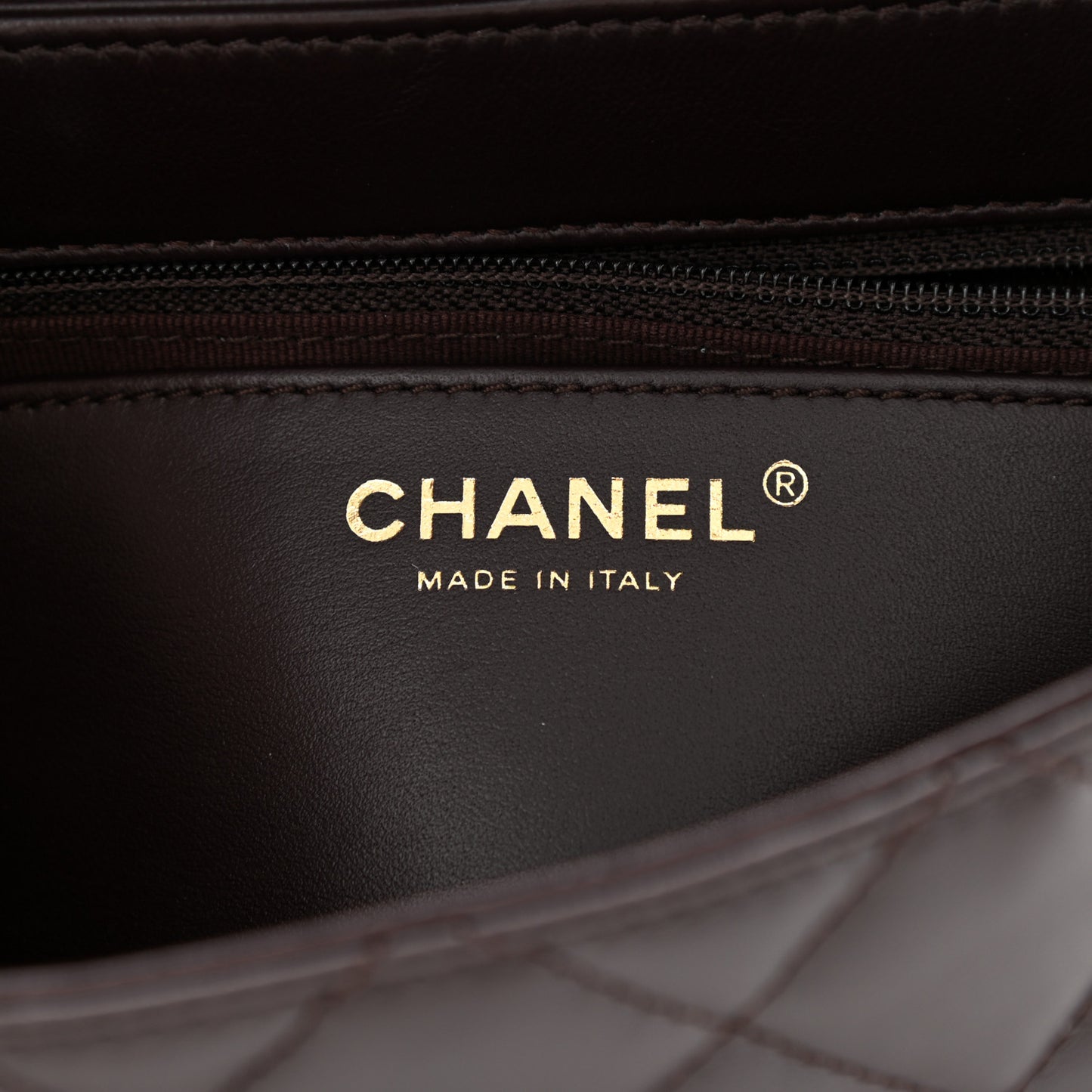 Lambskin Quilted Medium Pillow Crush Flap Dark Brown