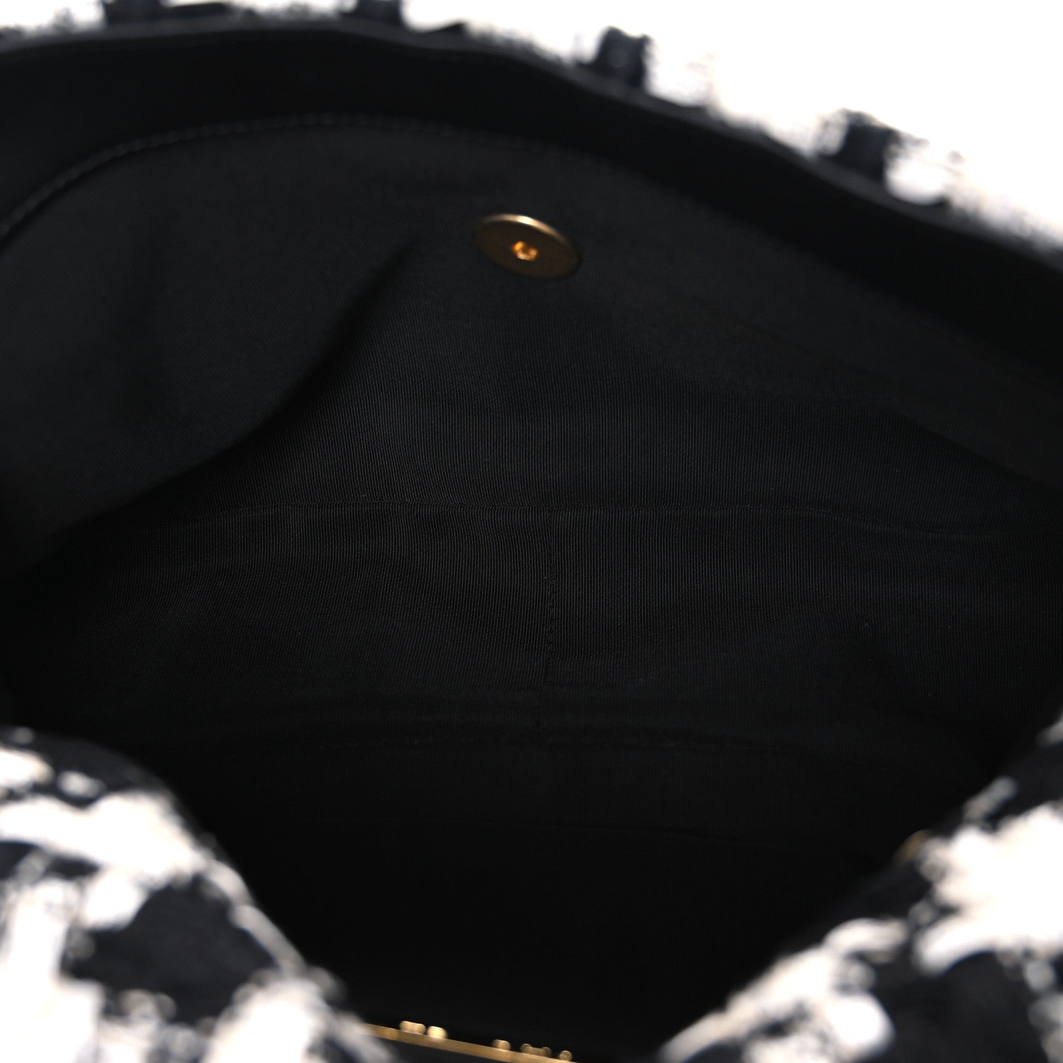 Chanel Tweed Quilted Large Chanel 19 Flap Black Ecru White 4 of 9
