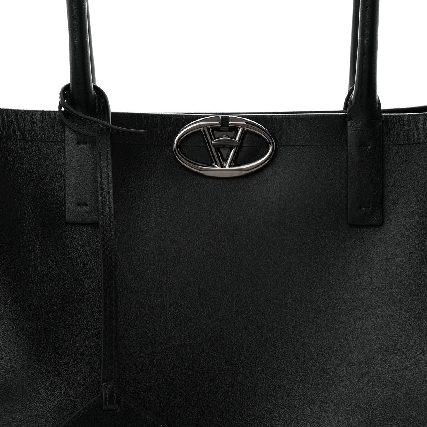 Calfskin Vlogo Medium Locker Tote Black