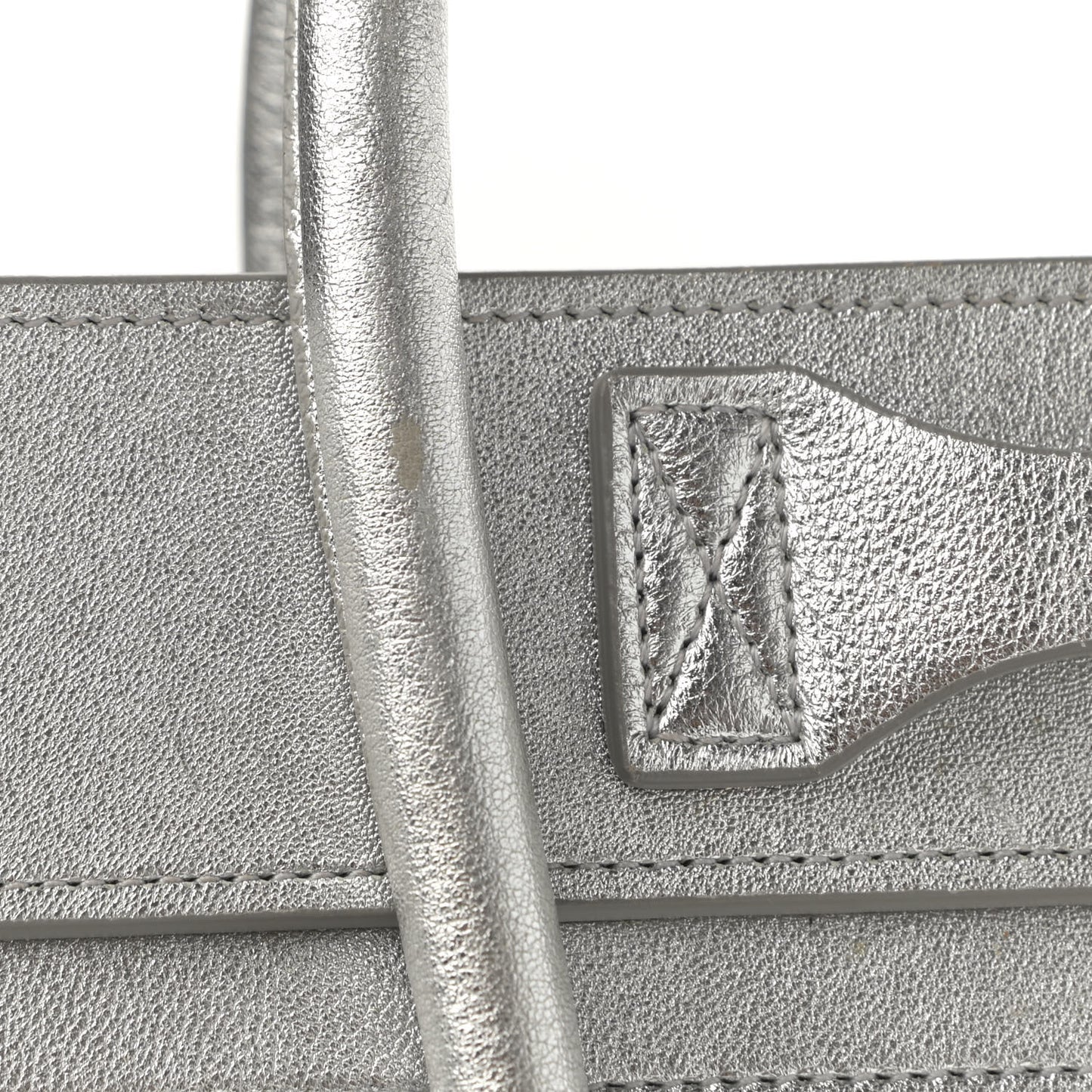 Laminated Lambskin Micro Luggage Silver