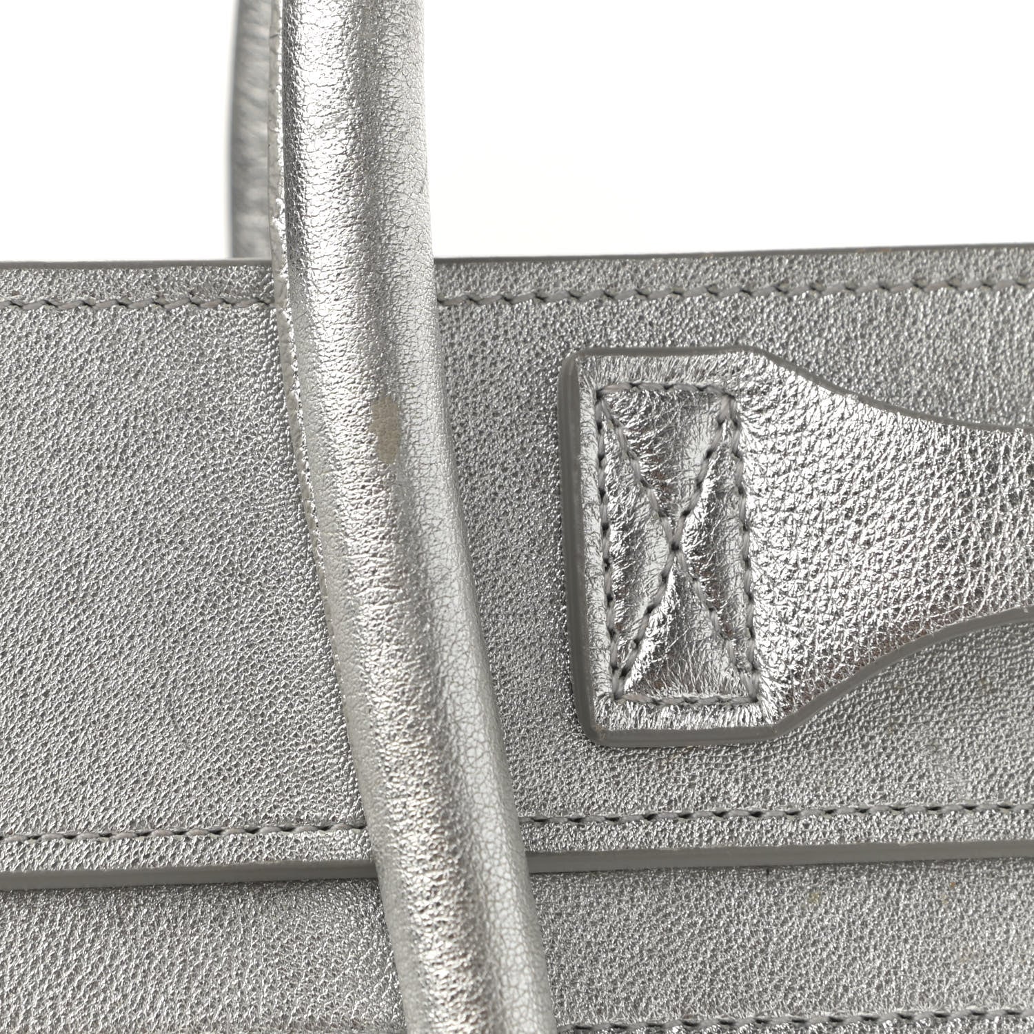 Celine Laminated Lambskin Micro Luggage Silver 13 of 26