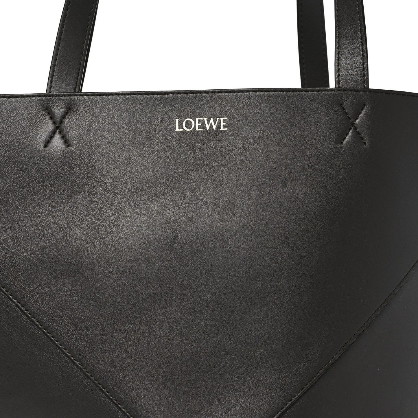 Shiny Calfskin Large Puzzle Fold Tote Dark Grey