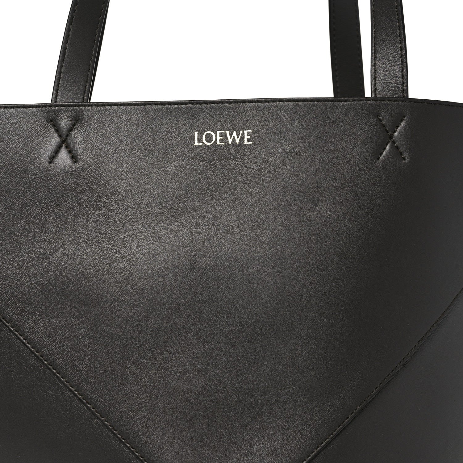 Loewe Shiny Calfskin Large Puzzle Fold Tote Dark Grey 7 of 9