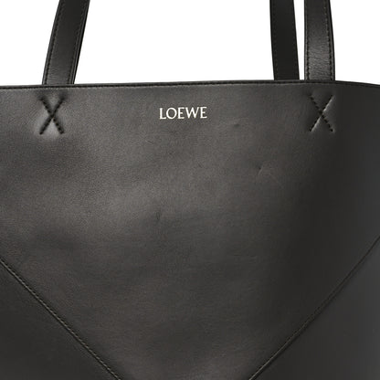 Loewe Shiny Calfskin Large Puzzle Fold Tote Dark Grey 7 of 9