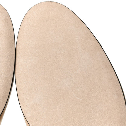 Chanel Lambskin Cap Toe CC Ballerina Flats 37.5 Beige Black 7 of 8