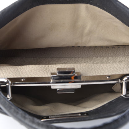 Fendi Cuoio Romano Selleria Bi-Color Medium Peekaboo Iconic Satchel Asfalto Latte 5 of 16