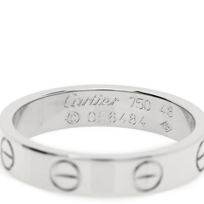 Cartier 18K White Gold 3.5mm LOVE Wedding Band Ring 48 4.5 7 of 10