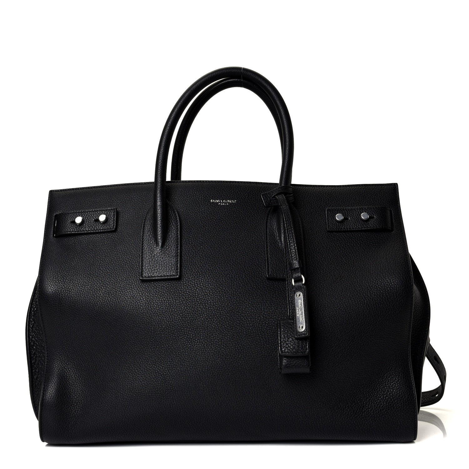 Saint Laurent Grained Calfskin Medium Souple Sac De Jour Black 1 of 4