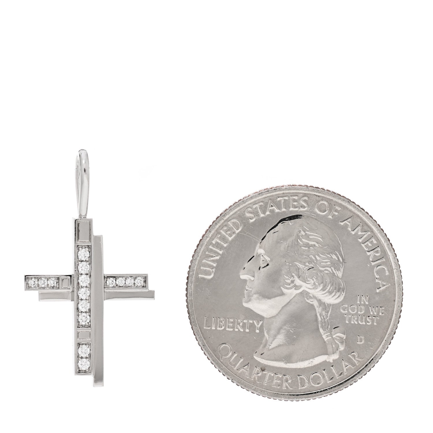 Harry Winston Platinum Diamond Traffic Cross Pendant 2 of 4