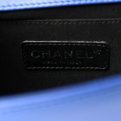 Chanel Patent Calfskin Quilted Medium Plexiglass Boy Flap Blue 6 of 11