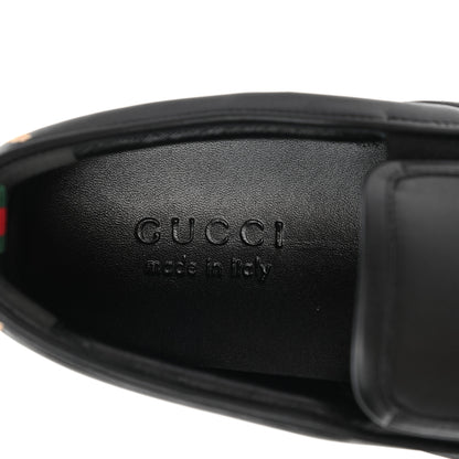 Gucci Calfskin Miro Soft Bee Star Embroidered Mens Dublin Slip On Sneakers 6.5 Black 7 of 9