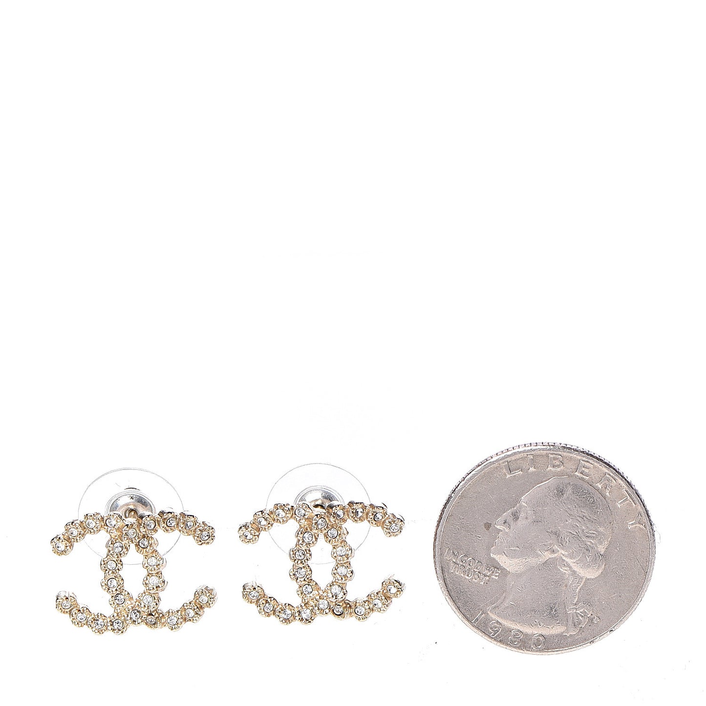 Crystal CC Earrings Gold