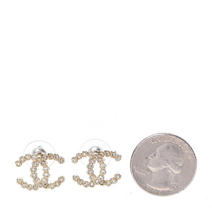 Chanel Crystal CC Earrings Gold 2 of 5
