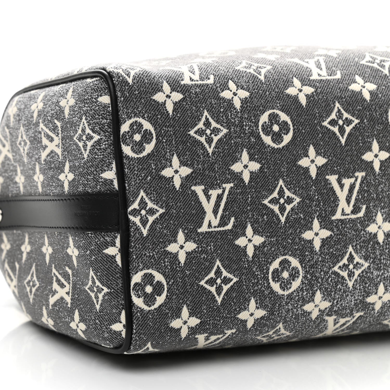 Louis Vuitton Denim Monogram Jacquard Speedy Bandouliere 25 Black 8 of 9