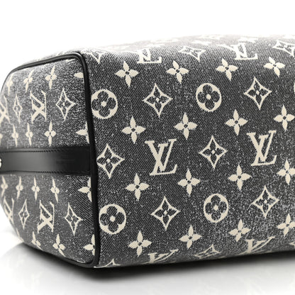 Louis Vuitton Denim Monogram Jacquard Speedy Bandouliere 25 Black 8 of 9