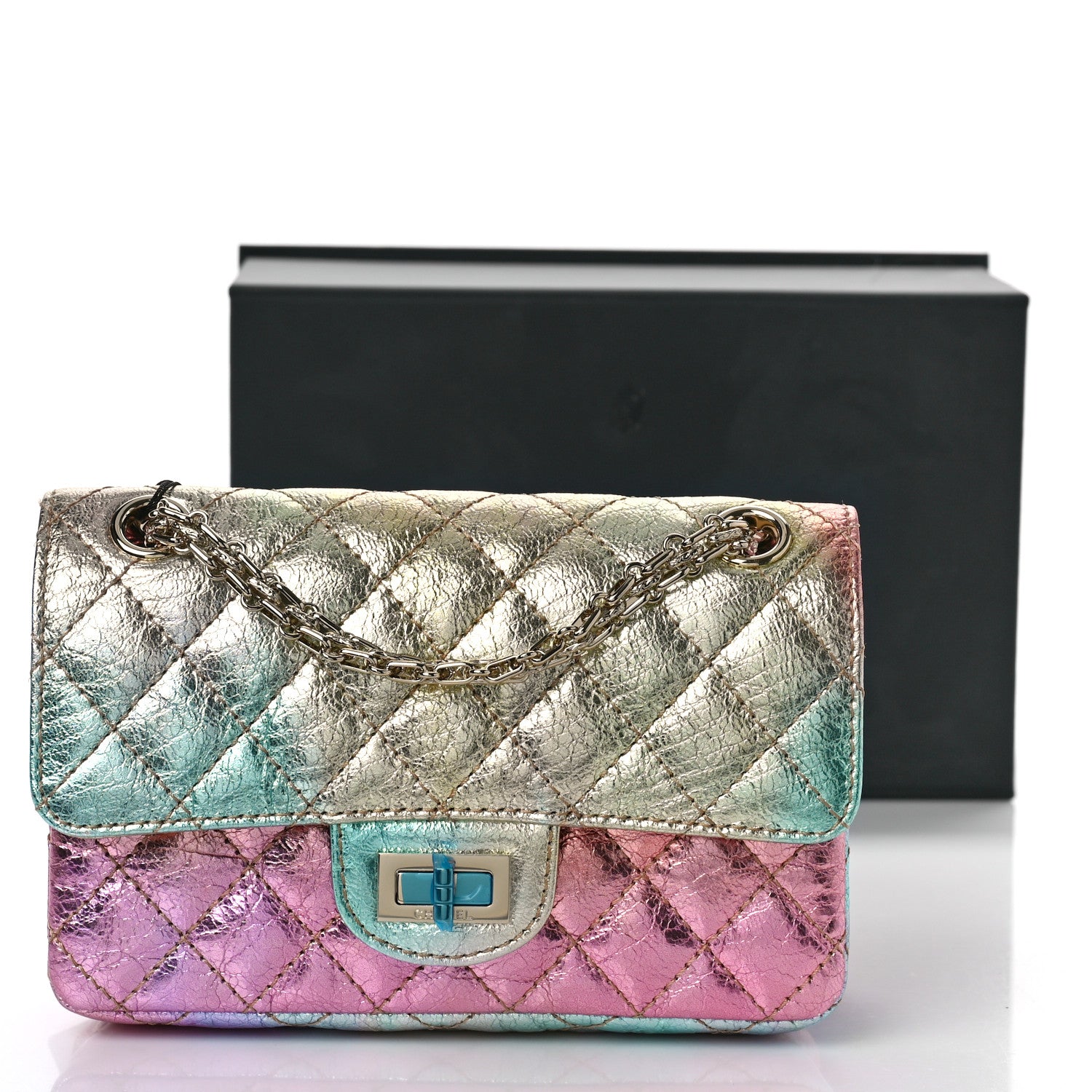 Chanel Metallic Goatskin Quilted Mini 2.55 Reissue Flap Multicolor 10 of 10