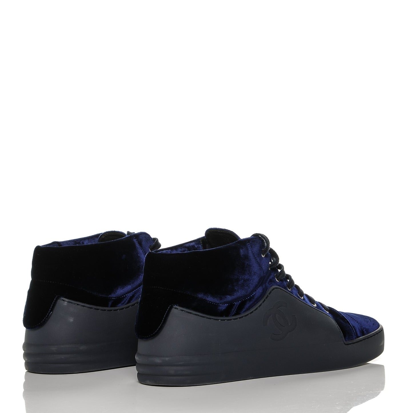 Calfskin Velvet CC Sneakers 41 Black Blue