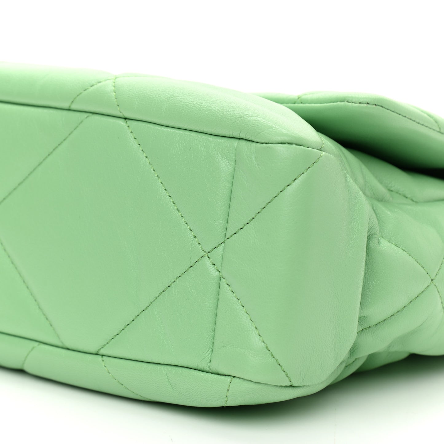 Lambskin Quilted Large Chanel 19 Flap Light Green
