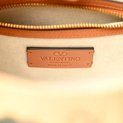 Valentino Garavani Jacquard Raffia Cherrfic Small Vlogo Antibes Shopping Bag Natural Red 6 of 9