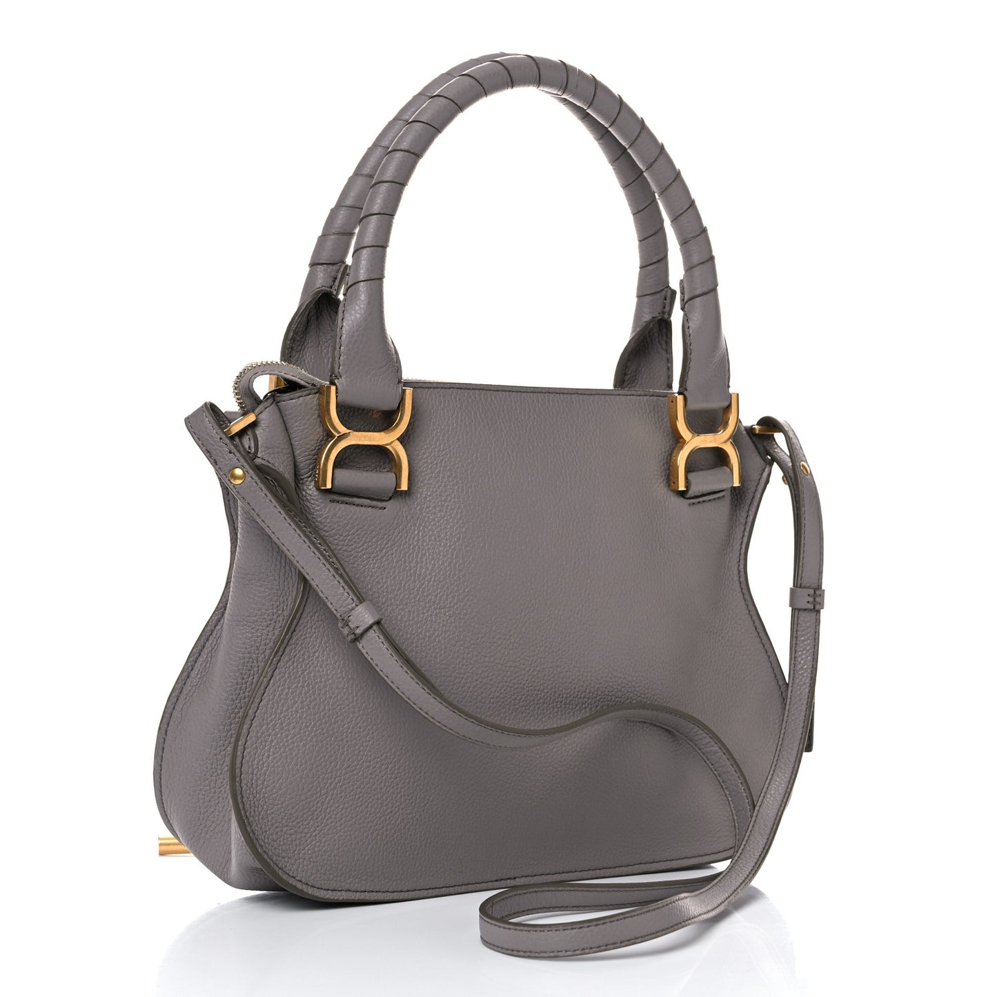 Calfskin Small Marcie Satchel Cashmere Grey