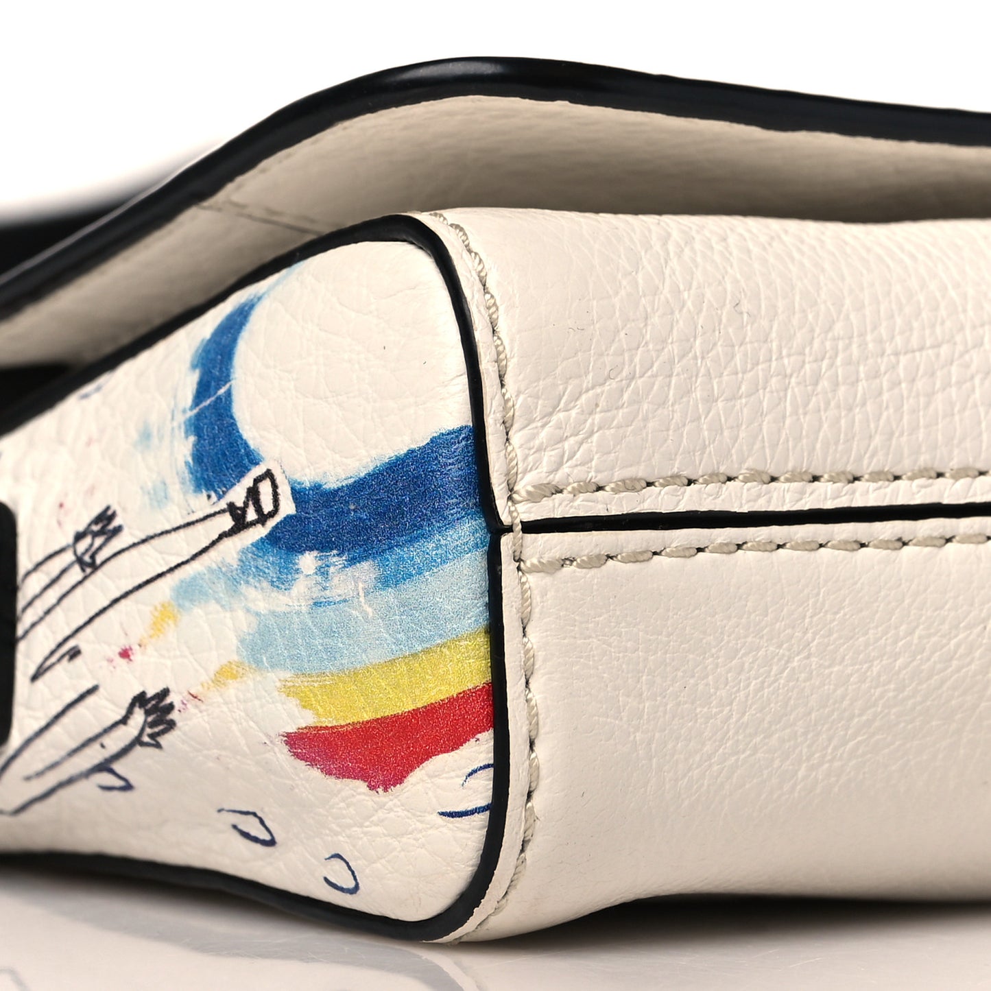 Calfskin Collage Crossbody Bag Off White