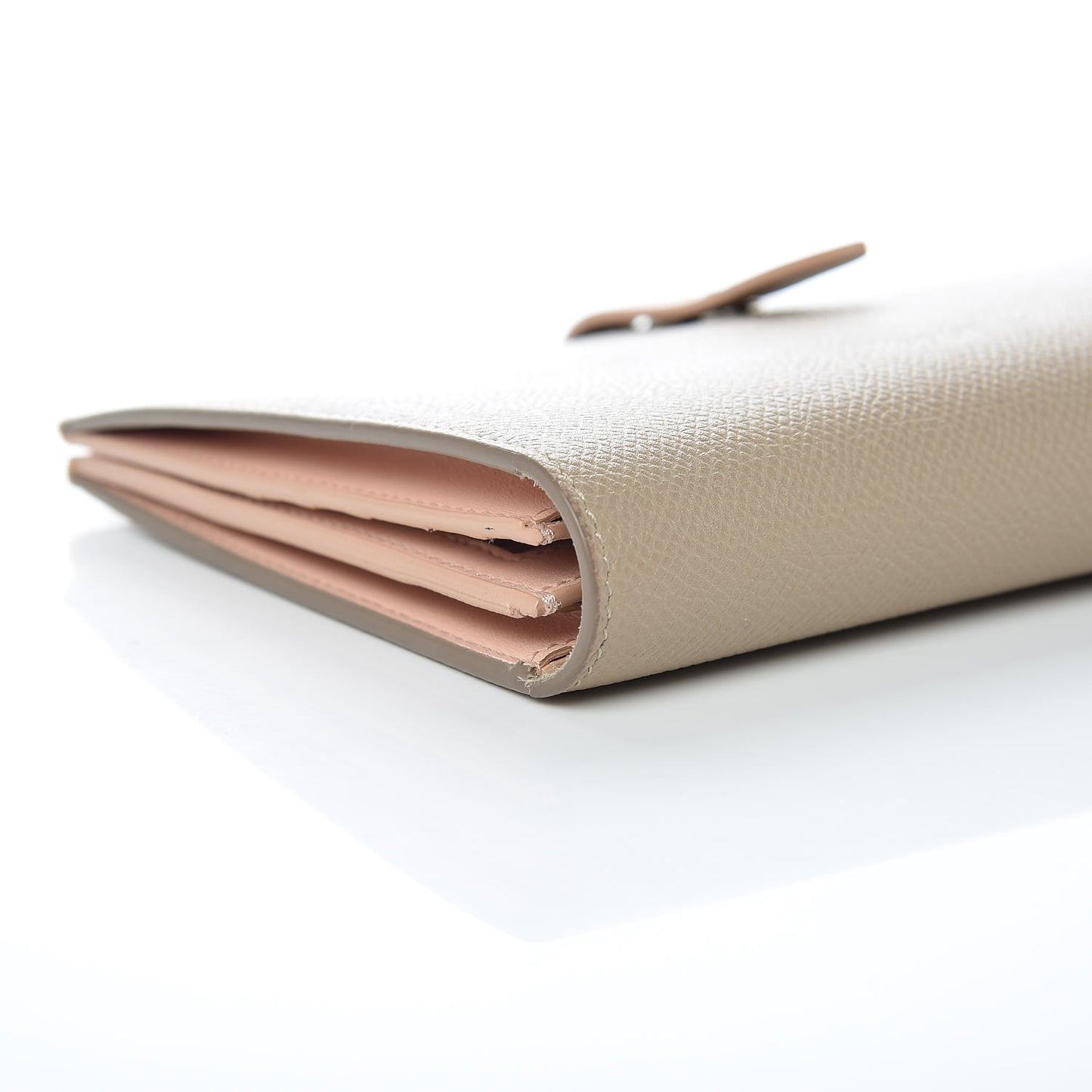 Calfskin Large Multifunction Strap Wallet Taupe