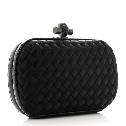 Bottega Veneta Satin Intreccio Impero Knot Clutch Black 3 of 6