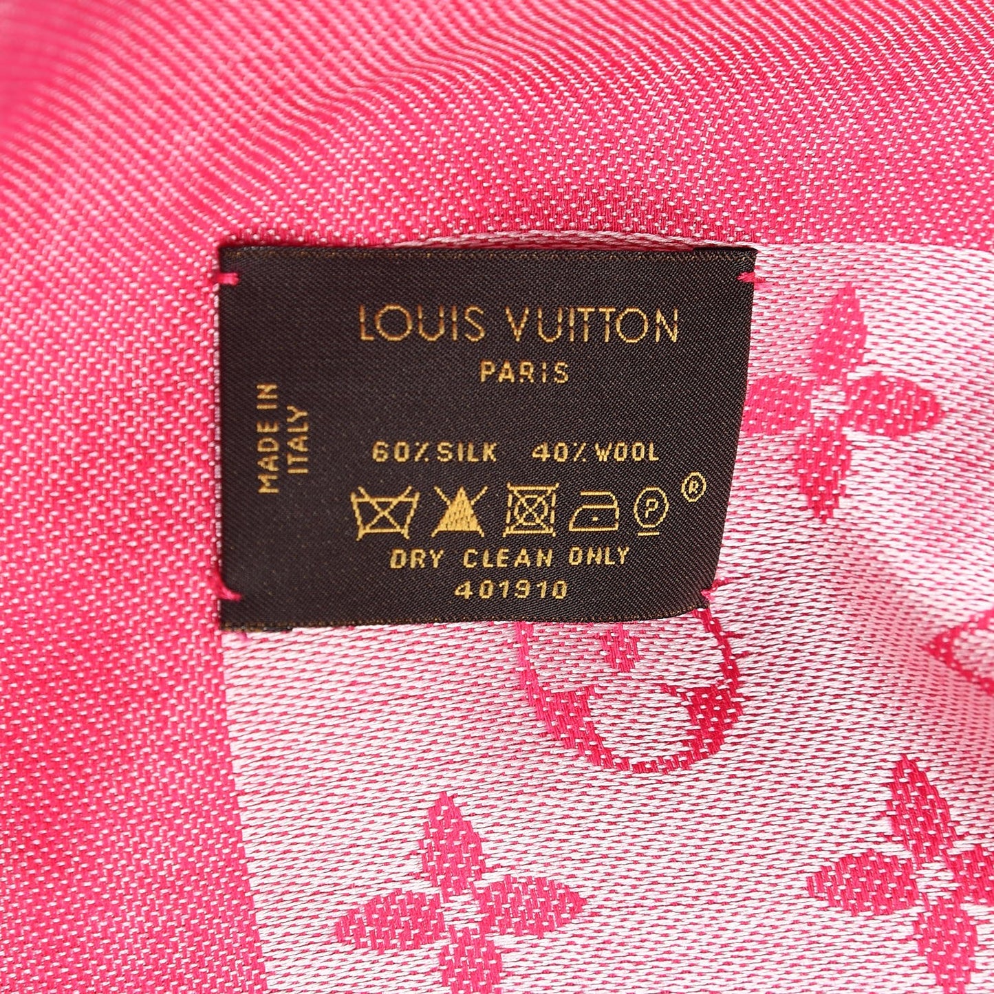 Silk Wool Monogram Denim Shawl Pivoine
