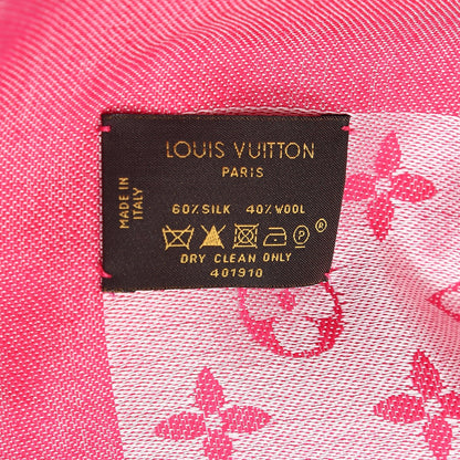 Louis Vuitton Silk Wool Monogram Denim Shawl Pivoine 4 of 4
